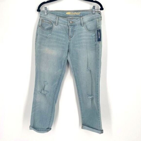 NWT old navy vintage lightwash the boyfriend jeans size 2 short distressed - Picture 1 of 15